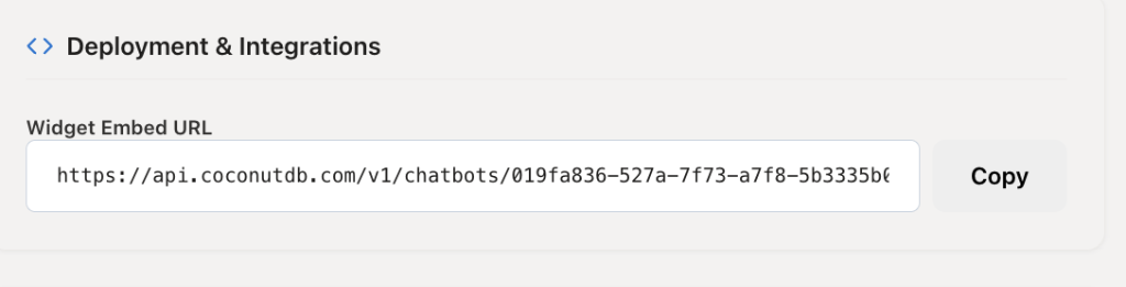 Widget Embed URL config