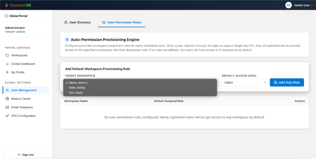 Auto Permission Rules Dashboard